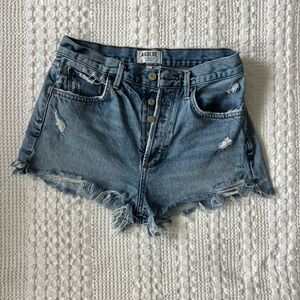 Agolde Distressed Blue Jean Shorts